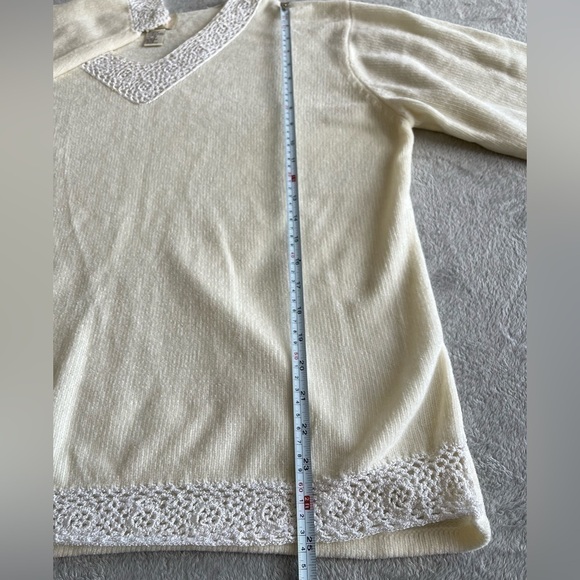 Jenny Vintage off white Floral Knit Sweater size 1X - Picture 7 of 9